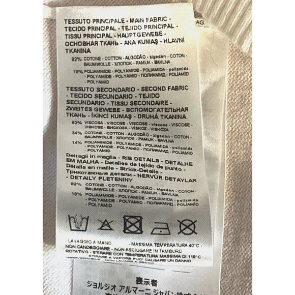 A/X Armani Exchange White Logo Long Sleeve V-Neck Sweater Pullover - Picture 7 of 8